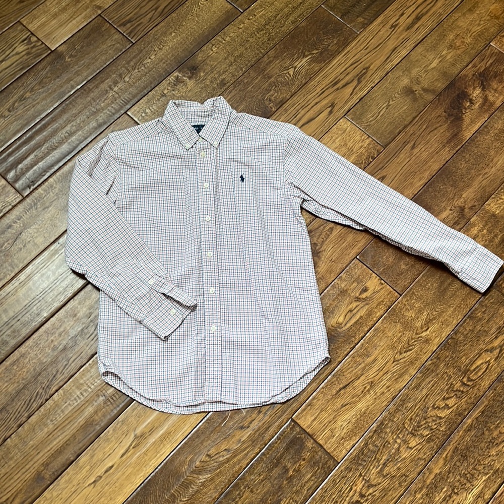 Ralph Lauren EUC Youth Boys L (14-16) Navy/Orange/White Oxford